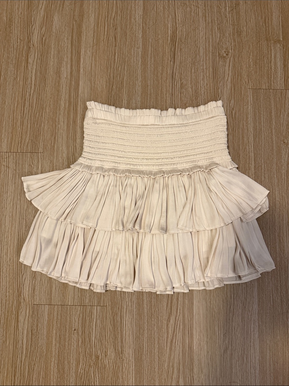 Women's Cream Tiered Ruffle Skirt
